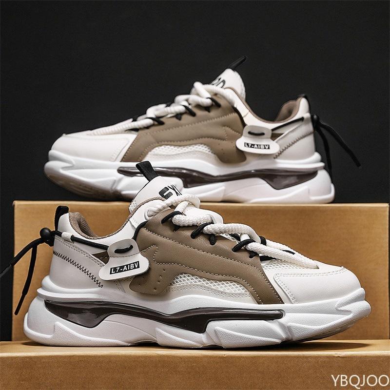 New Summer Mesh Breathable Versatile Sports Leisure Men's Shoes Running Thick soled Height Boosting Simple Comfortable Shoes