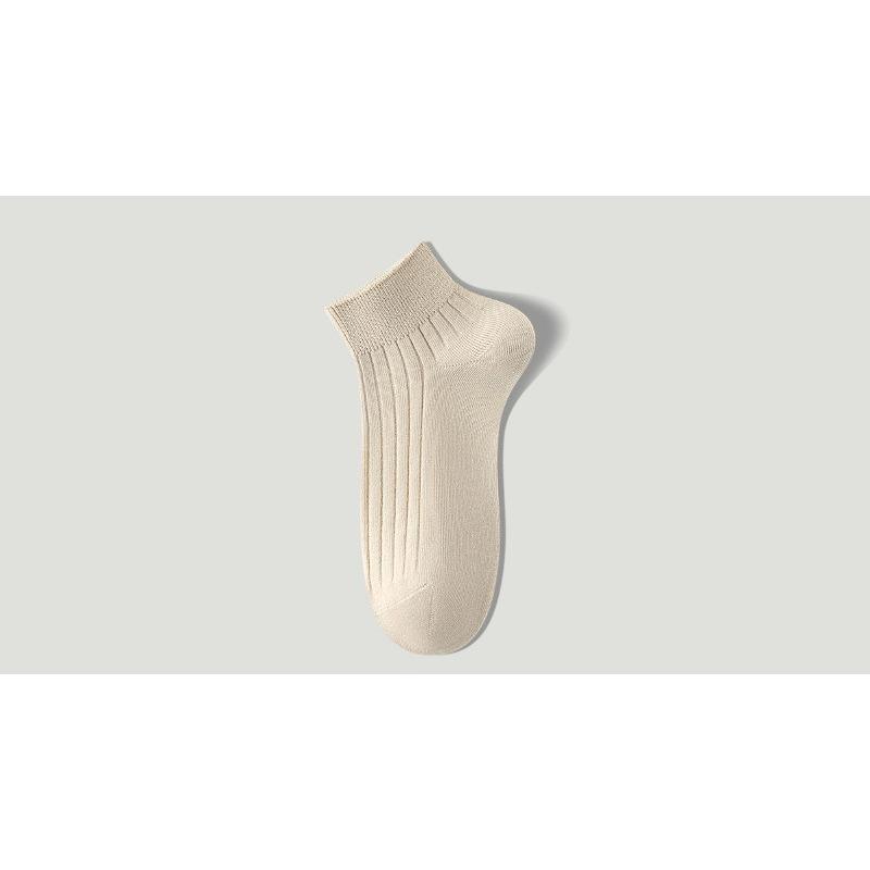 Men's Pure Cotton Short Socks for Summer - Thin Style - Breathable, Odor-Resistant, Anti-Bacterial, Non-Spangling - Solid Color Cotton Socks