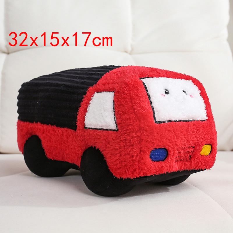 Cartoon Voertuig Pluche Kussen Gevuld Transport Vliegtuig Trein Vrachtwagen Tank Ambulance Brandweerwagen Decor Pluche Knuffel Cadeau