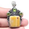 Pendant Wild Horse Jasper PeridotGemstone Valentine'Day Gift Silver Jewelry 2"