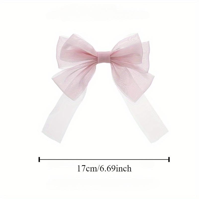 1/4pcs Big Hair Bow Clips French Style Solid Color Silk Ribbon Bow Hair Clip Barrette Hair Accessories For Women Girls
