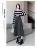 High-Waisted A-Line Pleated Midi Skirt - Elegant, Slimming Autumn Style for Women