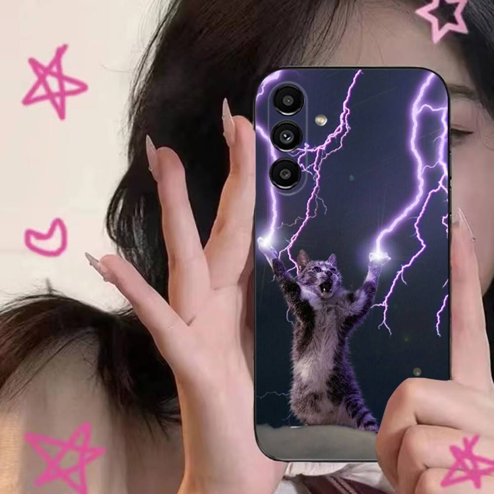 Cute Funny Cat Cats Phone Case For Samsung S24,S21,S22,S23,S30,Ultra,S20,Plus,Fe,Lite,Note,10,9,5G Black Soft Cover