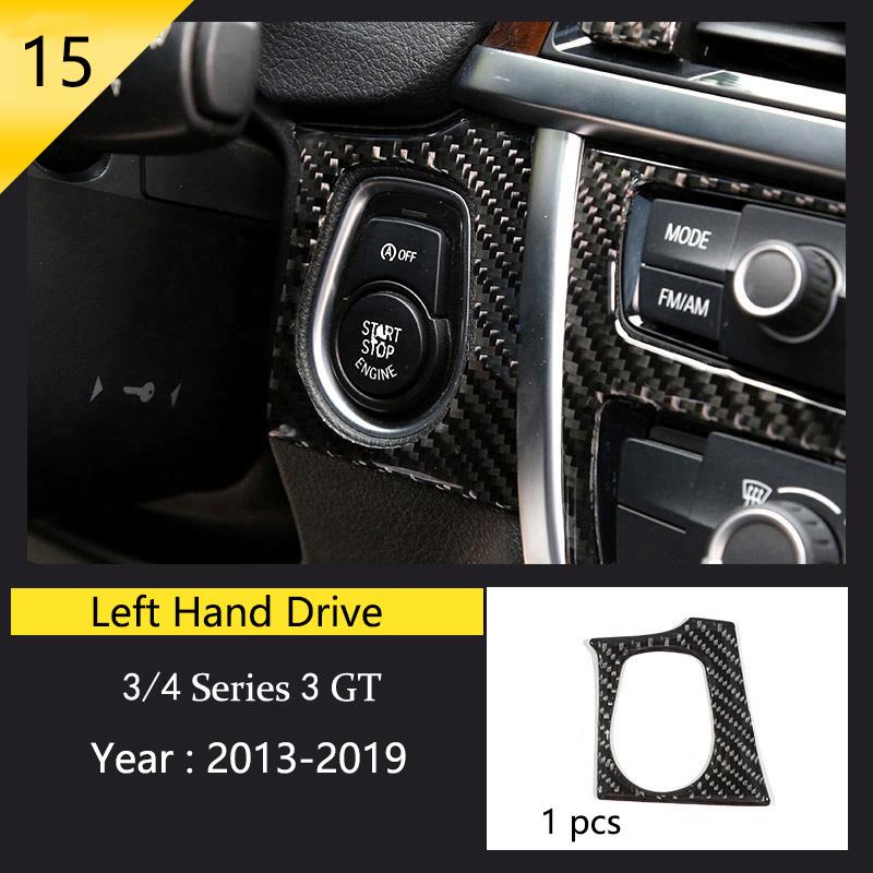 Car Styling Carbon Fiber Interior Button Panel Decoration Cover Trim Sticker Frame For BMW 3 Series F30 3gt F34 F32 Accessories
