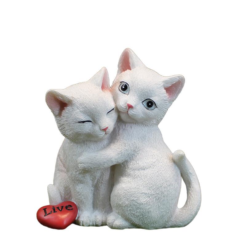 

Cat Simulated Resin Model Tabletop Figurine Micro Landscape Garden Decoration Couple