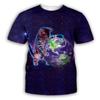 PLstar Cosmos DJ Pizza Katze T-Shirt Herren Damen Tier 3D T-Shirt Hip Hop Sommer Kurzarm Atmungsaktives T-Shirt Große Größen