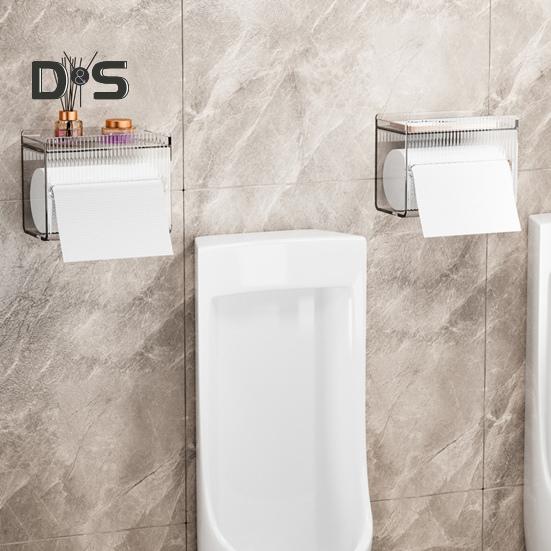 Úložný organizér na toaletní papír s horní policí Průhledná velkokapacitní nástěnná zásuvka na papír Stojan na uložení toaletního papíru v rolích