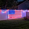 Amerikanische Flagge Netzlicht mit 420 ultrahellen LEDs Wasserdichte LED-Flaggen-Lichterkette für Hof Garten Gedenktag Unabhängigkeitstag
