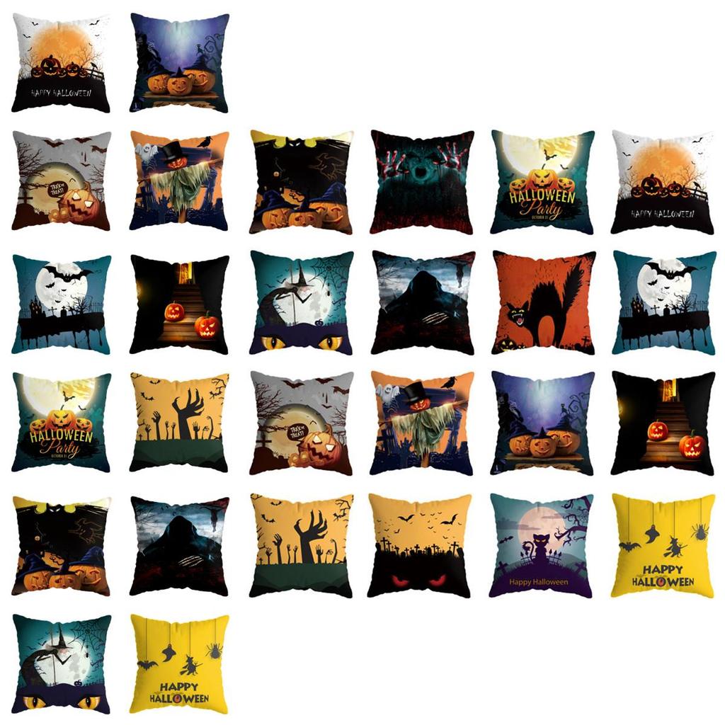 Halloween Themed Cushion Cover With Super Soft Short-pile Velour Material
