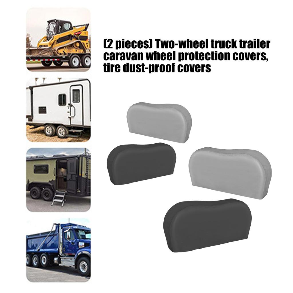 Pack of 2 Tire Cover Universal Fit Varous Tire Dustproof Wheel Protector Covers for Truck Trailer Campers