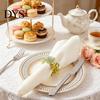 Non-slip Napkin Holder 6Pcs Rings, Elastic Design for Light And Thick Wedding Banquet Napkins, Imitation Holly Leaf Accessory Weddings Parties