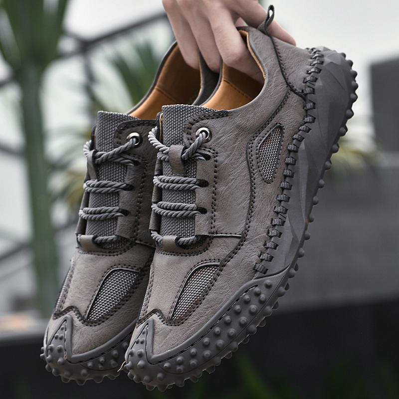 Fashion 2025 Luxury Casual Men Shoes Fashion Comfort Soft Leather Sports Flats Sneakers Versatile Lace-up Outdoor Walking Mens Shoes