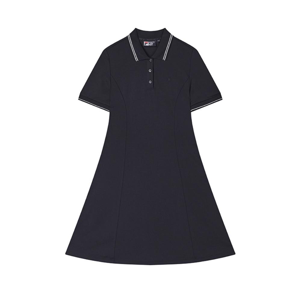 New FILA WHITE Short Sleeved Dress Women's Legend Blue F11W523310F-NV