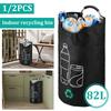 82L Empty Bottle Storage Basket Folding Kitchen Wastewater Bottle Collector Bag with Aluminum Handle Large Capacity Bin