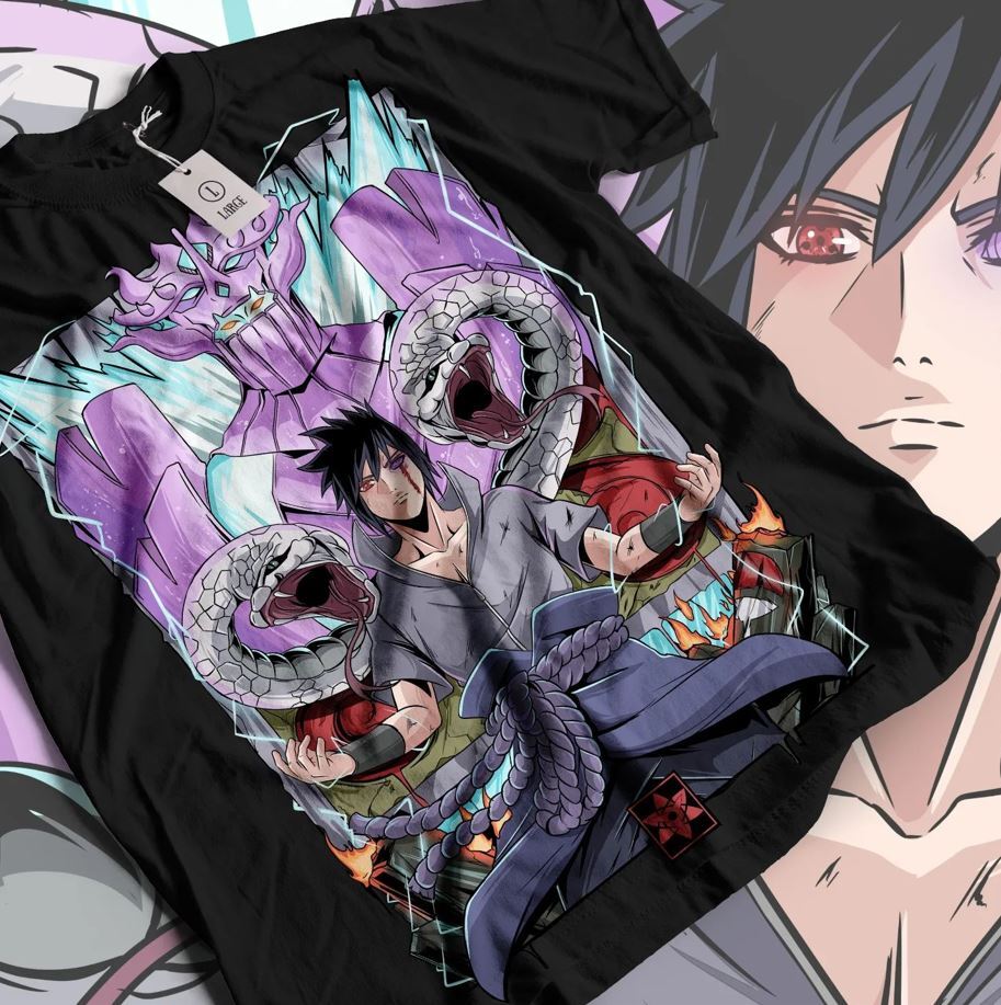 

Sasuke Uchiha Manga Strip Naruto Anime Manga Unisex Tshirt T-Shirt Soft Tee XL