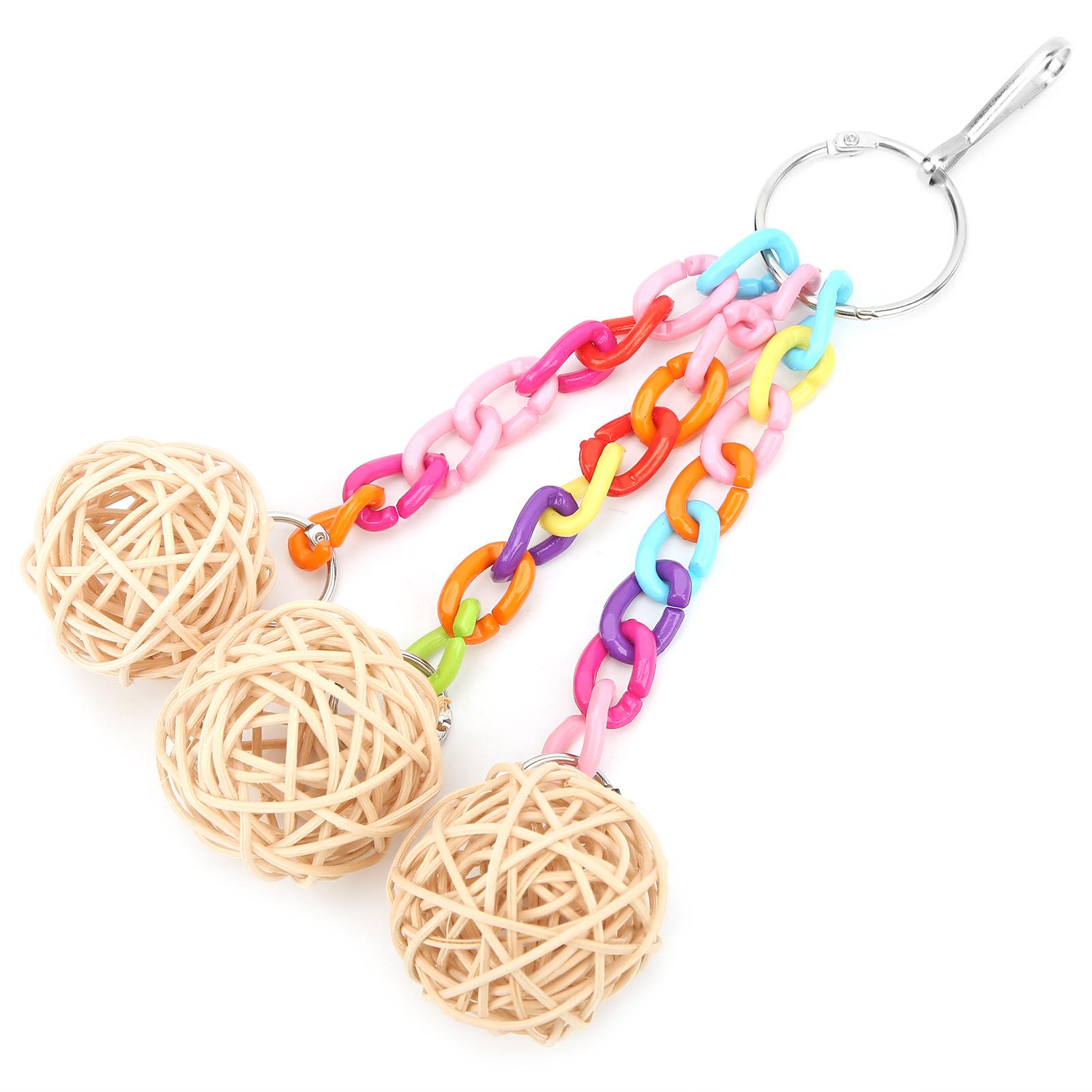 

Parrot Rattan Ball Toy Acrylic Bite Resistance Parrot Rattan Ball Hanging Toy for Birds