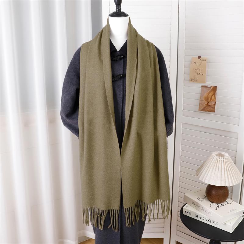 Fashion Solid Color Women Scarf Winter Hijabs Tes Tassels Long Lady Shawls Cashmere Like Pashmina Hijabs Scarves Wraps