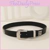 Rivet And Fashion Rhinestone Decoration Women Casual Wide Belt Daily For