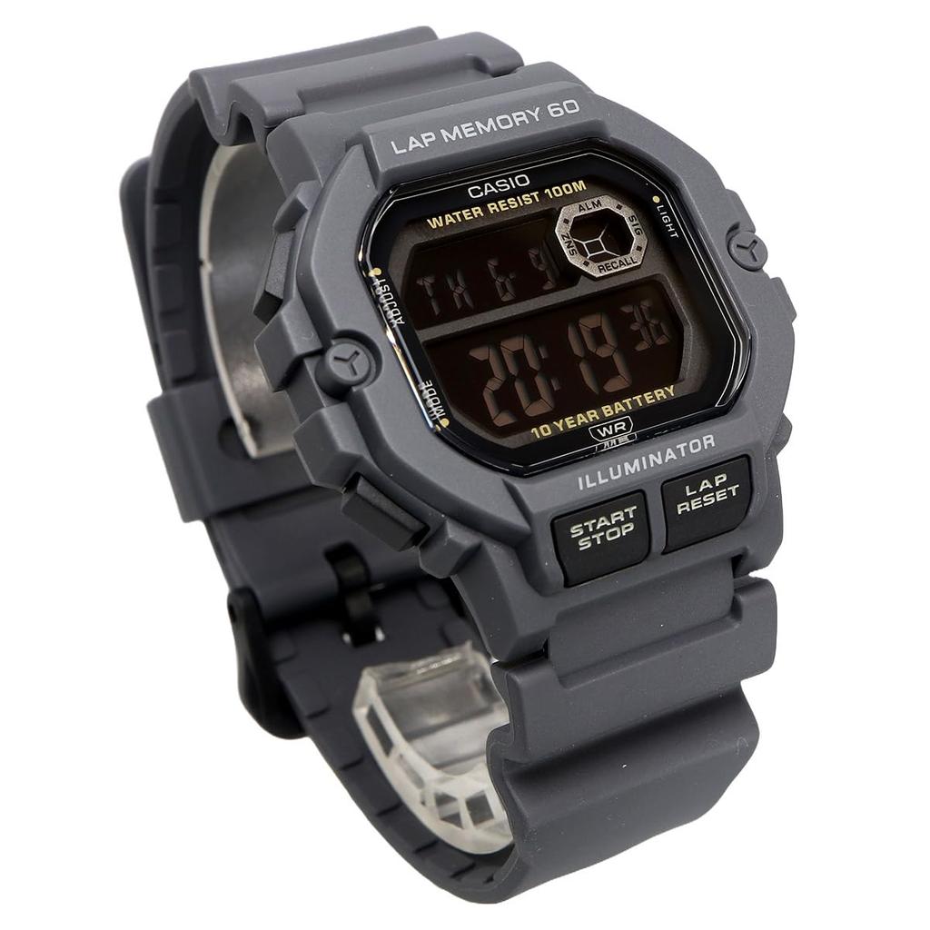 Casio Sports Gear Digital Men's Watch WS-1400H-8BV Gray Black Negative Display