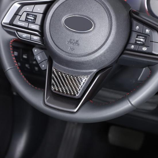 Soft Carbon Fiber Steering Wheel Trim Sticker + For Subaru Forester SK -2024