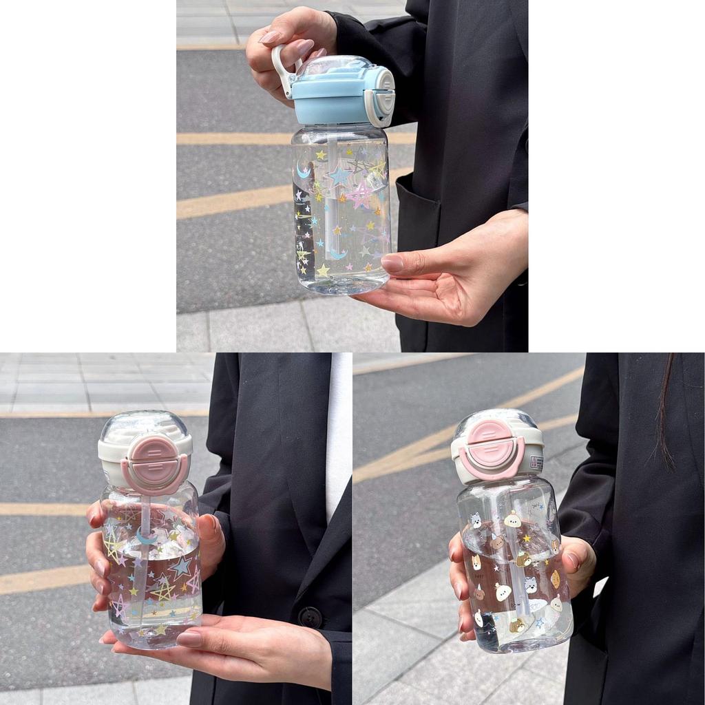 Plastic Double Drink Cup With Cartoon Pattern For Office And Home Use