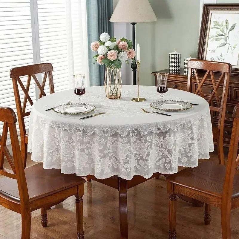 Pvc Round Table Waterproof Oil Proof Table Cloth Hot Stamping Coffee Tea Table Mat Hotel Anti Fouling Tables Towel Covers