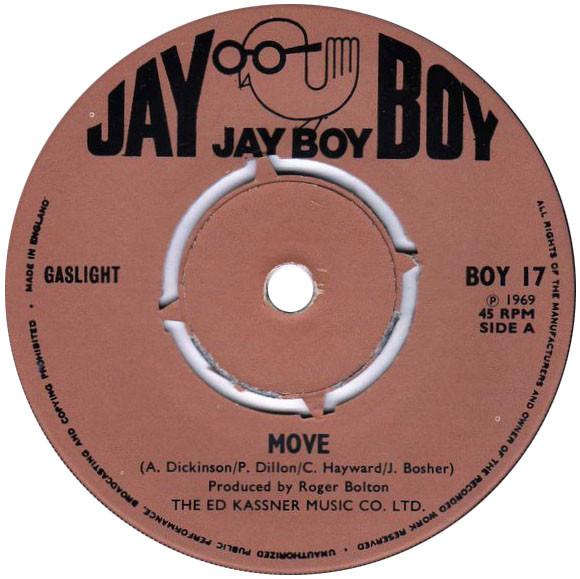 

7-дюймовая пластинка GASLIGHT - Move BOY17 Jay Boy 1970 UK Rock б/у