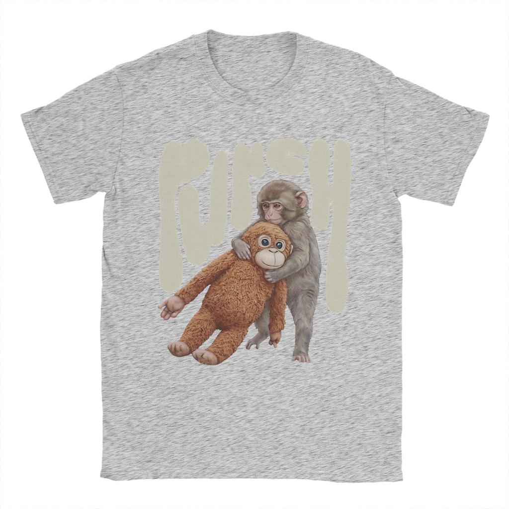 Punch Baby Monkey Team Cute T Shirts for Men Pure Cotton Humorous TShirt Crewneck Tees Short Sleeve Clothing Classic