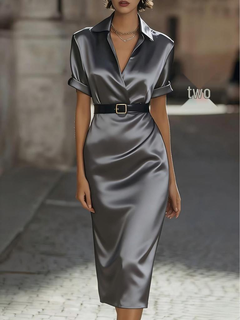 European and American Cross-Border E-commerce Slim-Fit Waist-Cinching High-End Women's Spring/Summer Dress