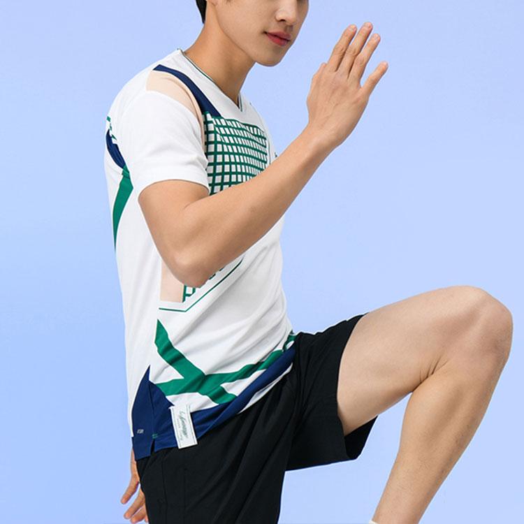 Li Ning Quick-Dry Cool Sweat-Absorbing Color-Block Training T-Shirt Men Tops White AAYR201-2