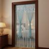 Punching Free Lace Embroidered Door Curtain Double Layer Entrance Curtain  Girl Room