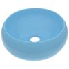 VidaXL Lavabo Rond de Luxe Vasque à Poser de Toilette Lave-mains de Salle de Bain Cuisine Vestiaire Maison Intérieur Bleu 147000