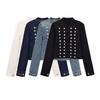 Autumn New Napoleon Style Fashion Versatile Button Long Sleeve Jacket Denim Jacket