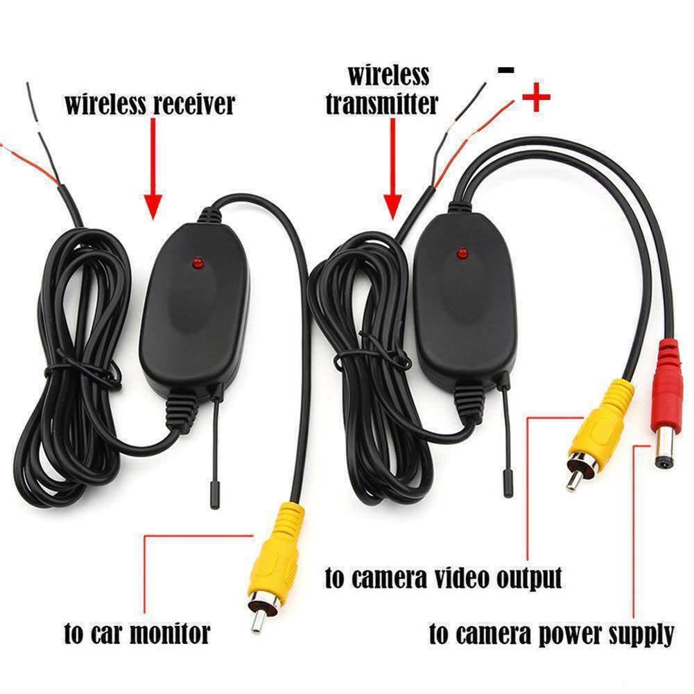 2.4Ghz Wireless Color Video Transmitter Receiver Kit 12V 100M 5V Output for Car Monitor Back Up Reverse Rear View Camera