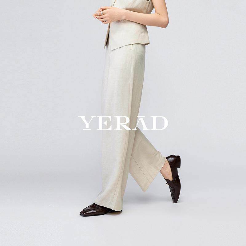 Narrow linen wide leg pants for women, loose and slimming, casual floor length pants for women, straight leg pants