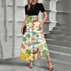 Short Sleeve Women's Dress Casual Flowy A-Line Midi Tshirt Dresses With Pockets Crewneck Vocation Boho Beach Sundress