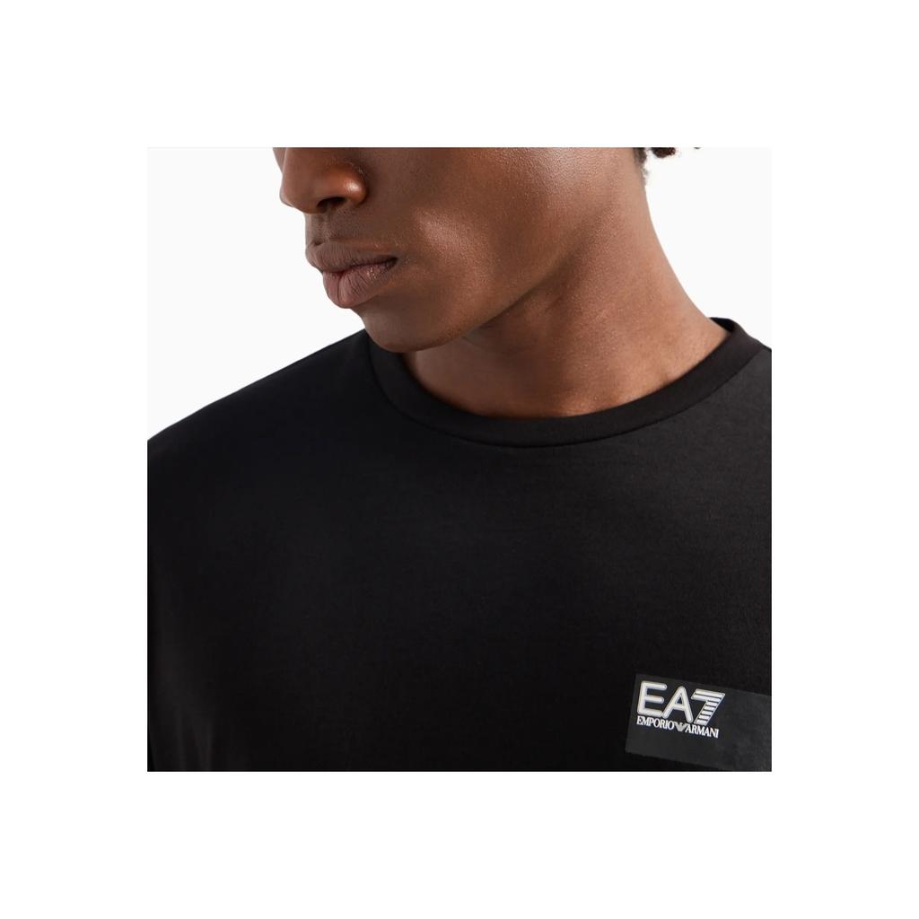 Emporio Armani Ea7 Ss24 Solid Logo Patch Crew Neck Short Sleeve T-Shirt Men tops Black 6DPT02-PJVPZ-1200