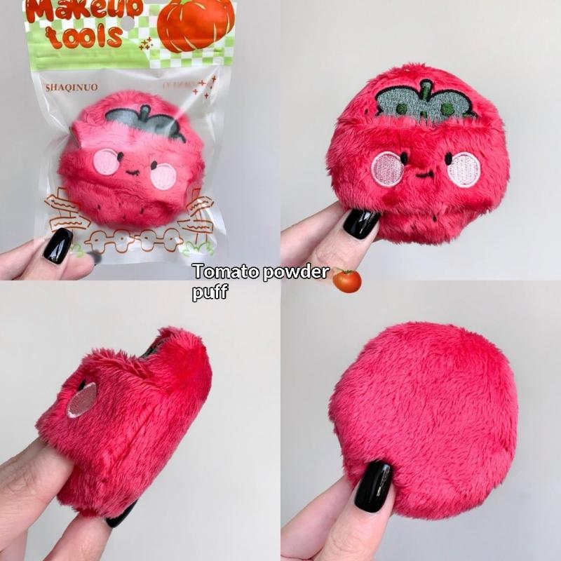 Ultra-thick Long Plush Makeup Puff Cosmetic Tool Broccoli Tomato for Natural Finish
