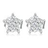 Simple Zircon S925 Sterling Silver Mini Flower Stud Earrings, Popular Electroplated Star Stud Earrings.