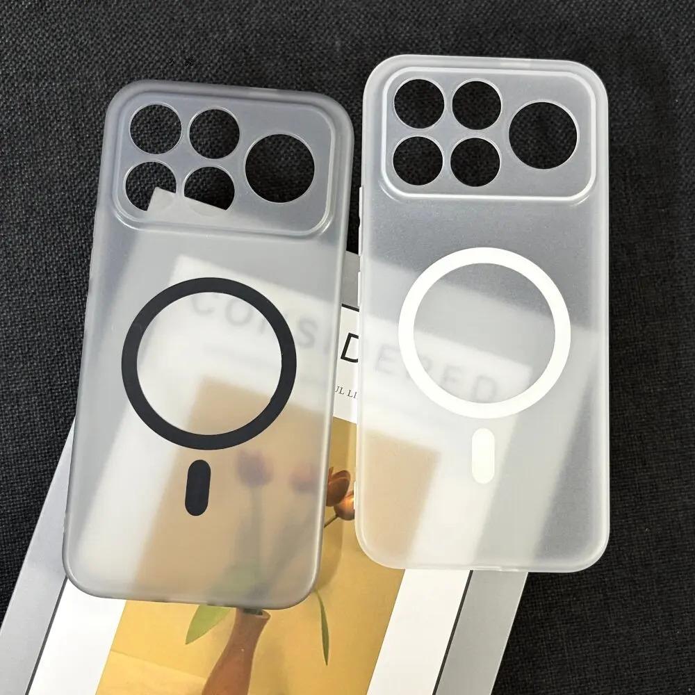 Mattierte Hautgefühl Transparente Magnetische Handyhülle für Xiaomi Poco F9 Ultra F8 Pro K100 Pro MAX Weiche Kratzfeste Stoßfeste Schutzhülle