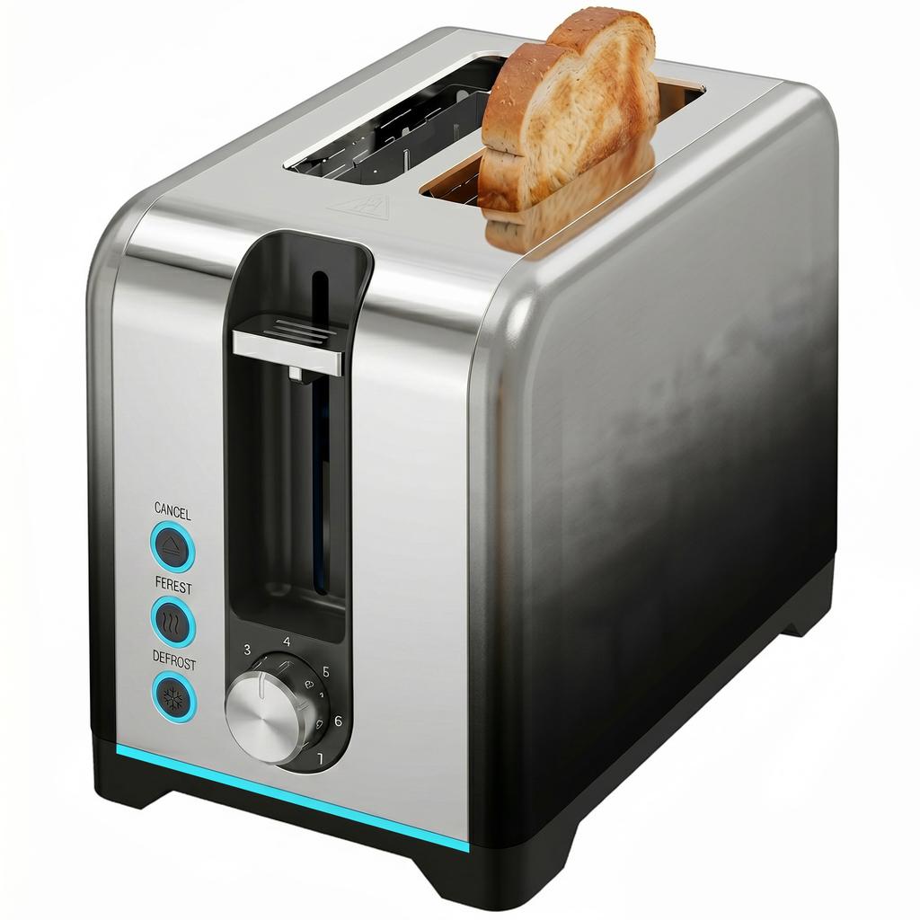 2 Slice Toaster with 7 Browning Levels, Reheat, Defrost and Cancel Functions