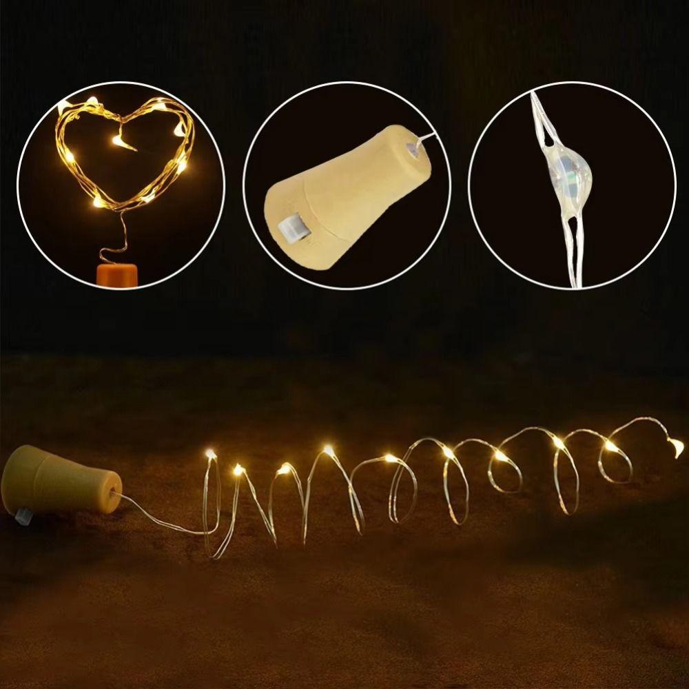 2M Solar Cork String Lights Cork Bottle Cork Lamp Strings Holiday Lamp
