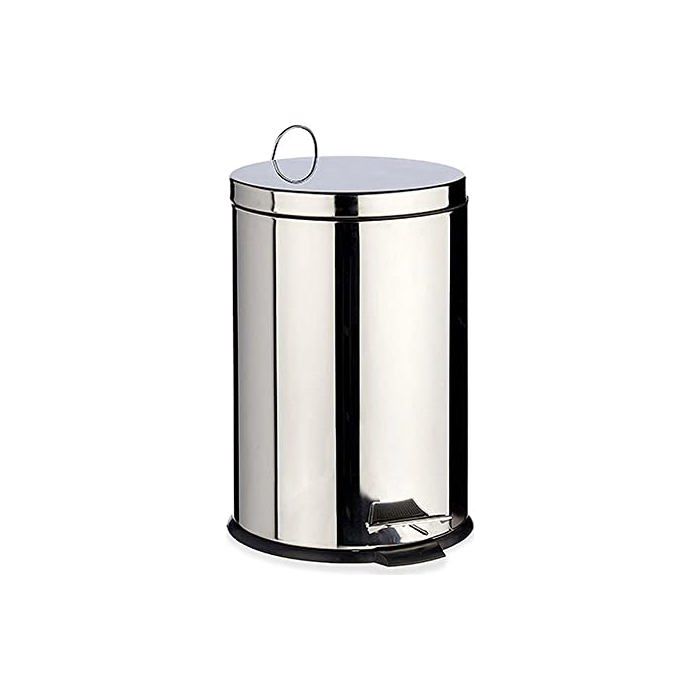 Corbeille à papier en acier inoxydable - BigBuy Home - 20 L - Ouverture ouverte - Cylindrique - 35.99x35.99x35.99 cm