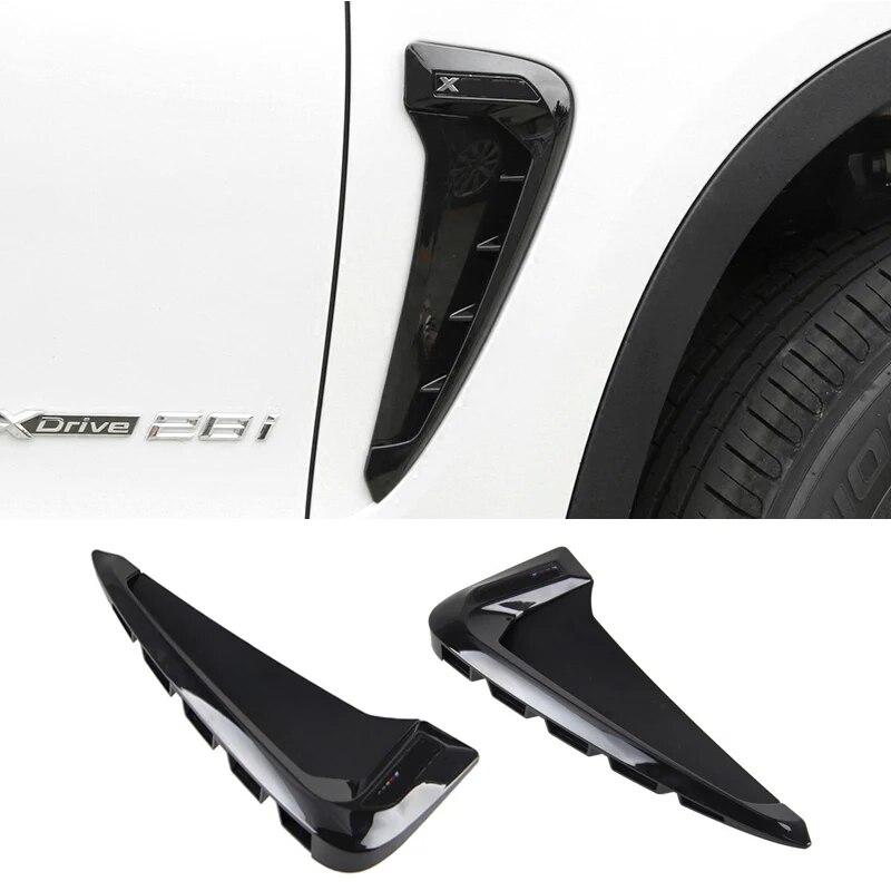 2Pcs Car Styling Side Wing Air Flow Fender Grill Outlet Intake Vent Trim For BMW X5 F15 2014 2015 2016 2017