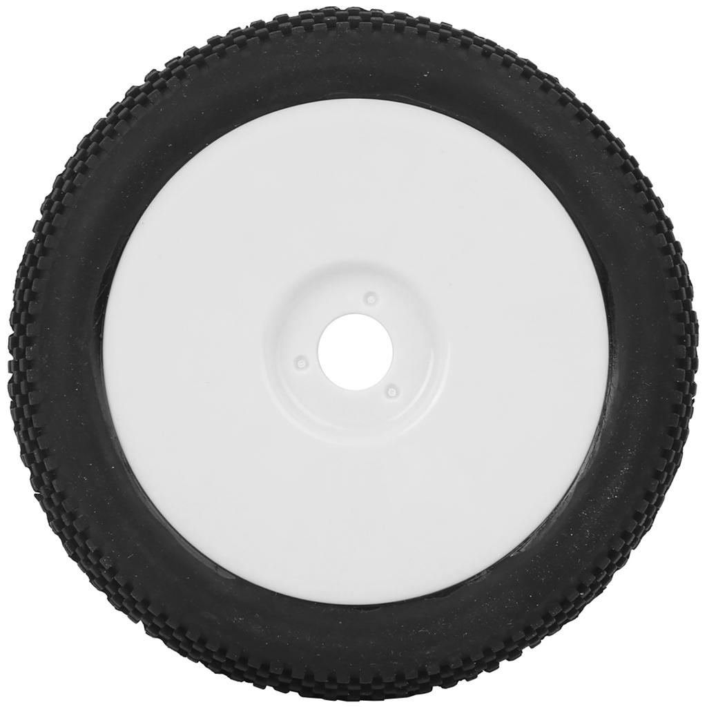 2pcs RC Rubber Tires 17mm Hex Wheel Hub for 1/8 Truck Off Road Model Crawler Car(White )
