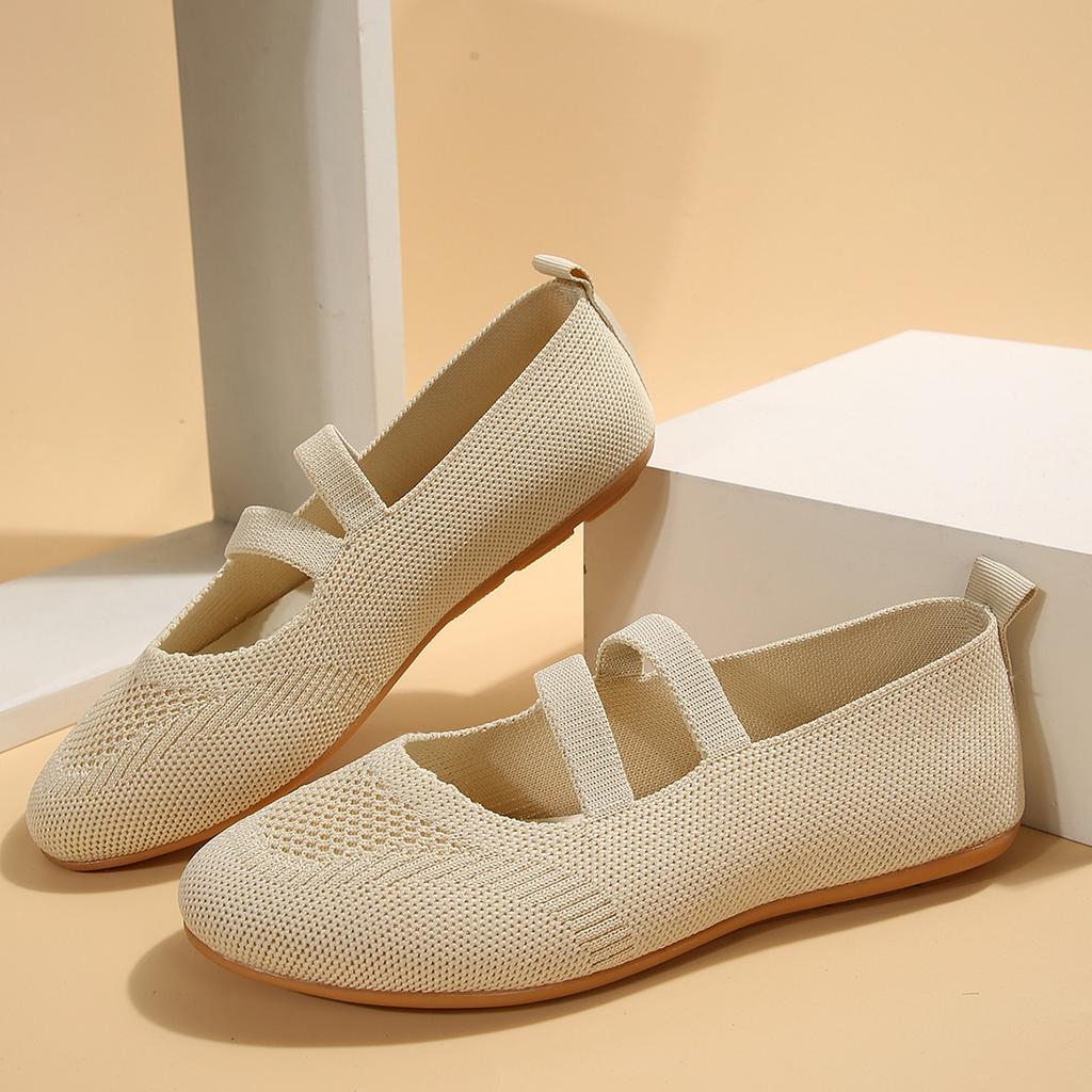 Flache Einzel Schuhe Damen Herbst neu große Größe runde Zehenpartie Fußbedeckung Mode Freizeitschuhe