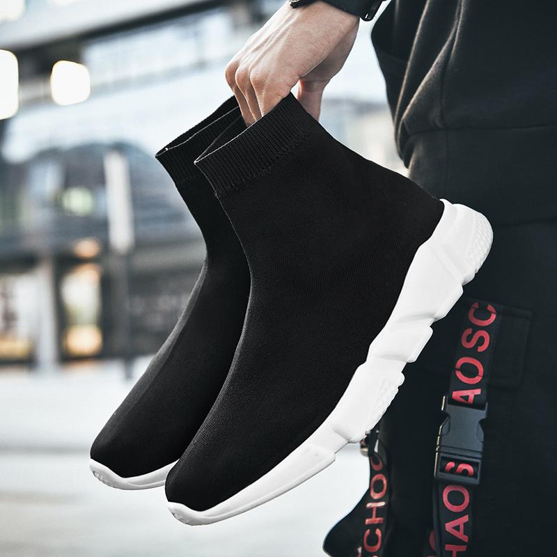 Klassische schwarze Socken Laufschuhe Herren High Sock Trainer Damen Slip-on Paar Freizeitschuhe Leichte Sneakers Herren Basket Homme