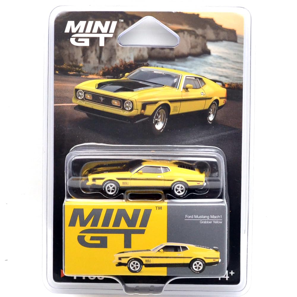 Масштаб MINI GT ФОРД МУСТАНГ MACH 1 1971 США MiJo Toys Ограниченная серия Ford Mustang Mach 1 1971 Блистерная упаковка 164 (ХВАТАТЕЛЬ ЖЕЛТЫЙ) (Захват Желтый)