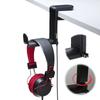 PC Gaming Headset Stand Under Desk with 360 Degree Swivel & Cable Clip Organizer Clamp-On Headphone Holder Headphone Hanger Hook