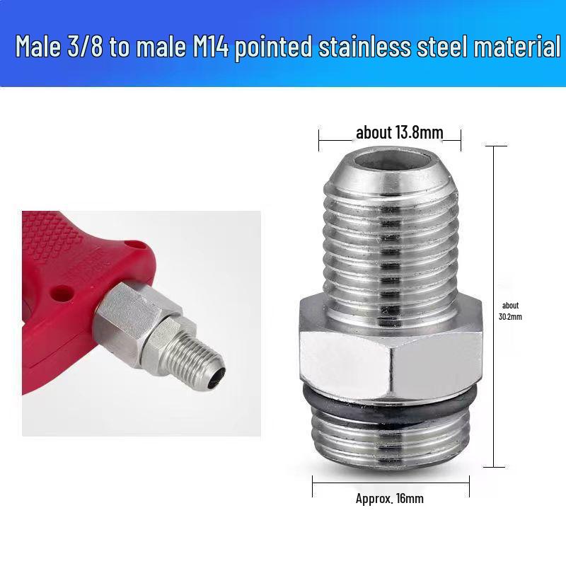 Stainless Steel Quick Connect High-Pressure Washer Adapter for Car Wash, Water Gun, and 3/8 Hose Tail Connector.